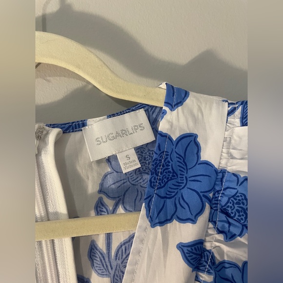 NWOT SUGARLIPS Floral Fairness Poplin Surplice Midi Dress SZ S - Picture 7 of 7